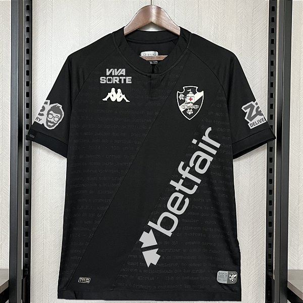 Nova Camisa Vasco Preta Com Todos Patrocínios Torcedor Masculina 2024 / 2025