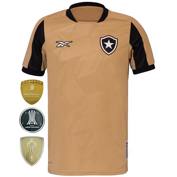 Nova Camisa Botafogo Goleiro 2 Patch Libertadores Torcedor Masculina 2024 / 2025