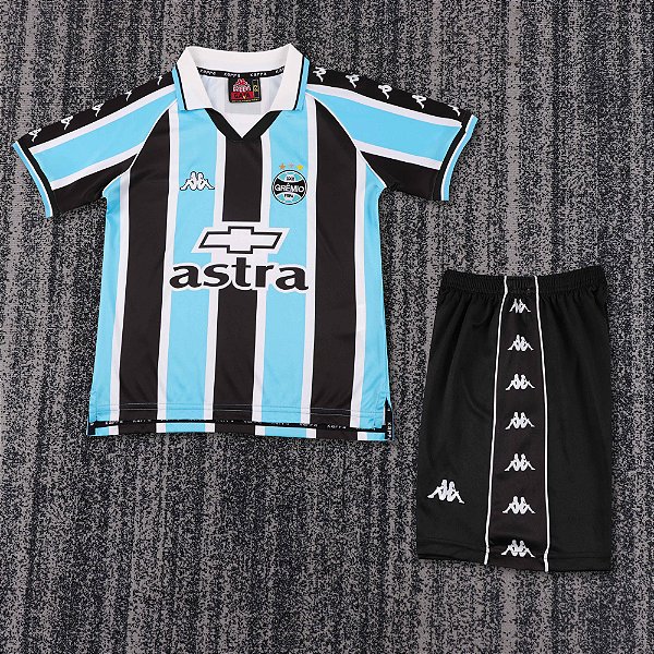 Kit Infantil Grêmio 1 Retrô Camisa e Short 2000