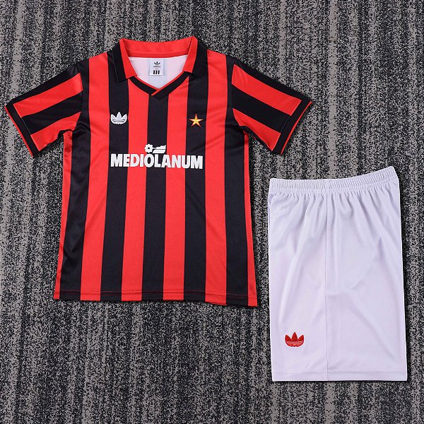 Kit Infantil Milan 1 Retrô Camisa e Short 1990 / 1991