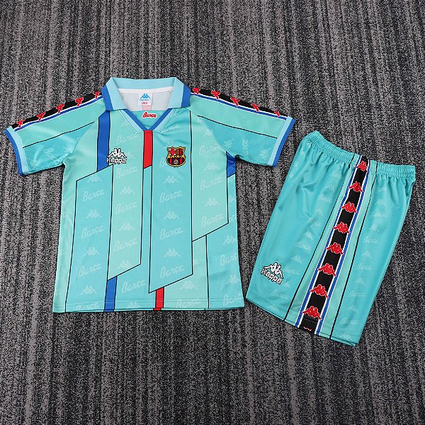 Kit Infantil Barcelona 2 Retrô Camisa e Short 1995 / 1997