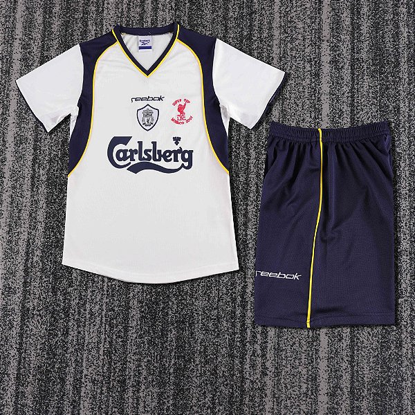 Kit Infantil Liverpool 2 Retrô Camisa e Short 2001 / 2002