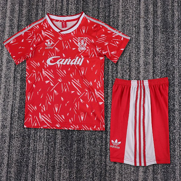 Kit Infantil Liverpool 1 Retrô Camisa e Short 1989 / 1991