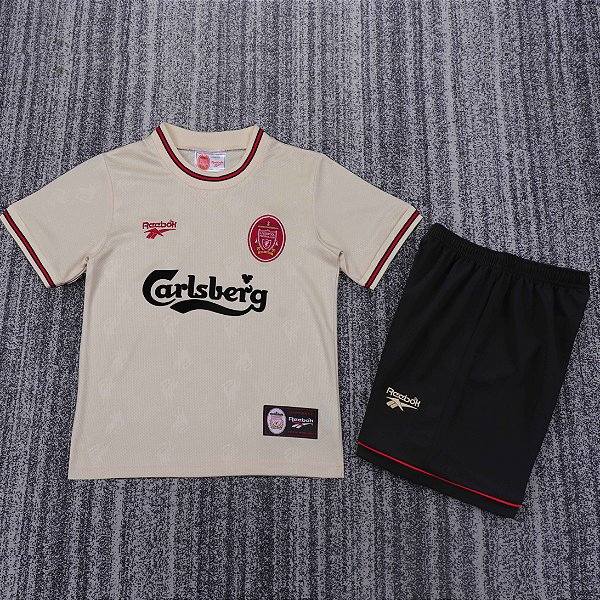 Kit Infantil Liverpool 2 Retrô Camisa e Short 1996 / 1997