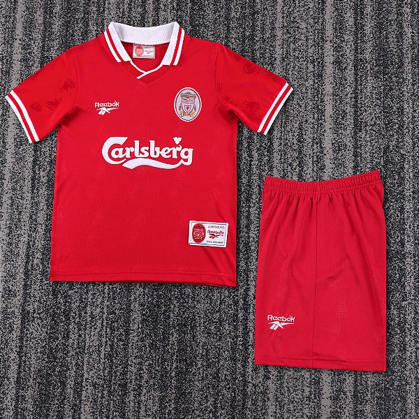 Kit Infantil Liverpool 1 Retrô Camisa e Short 1996 / 1997