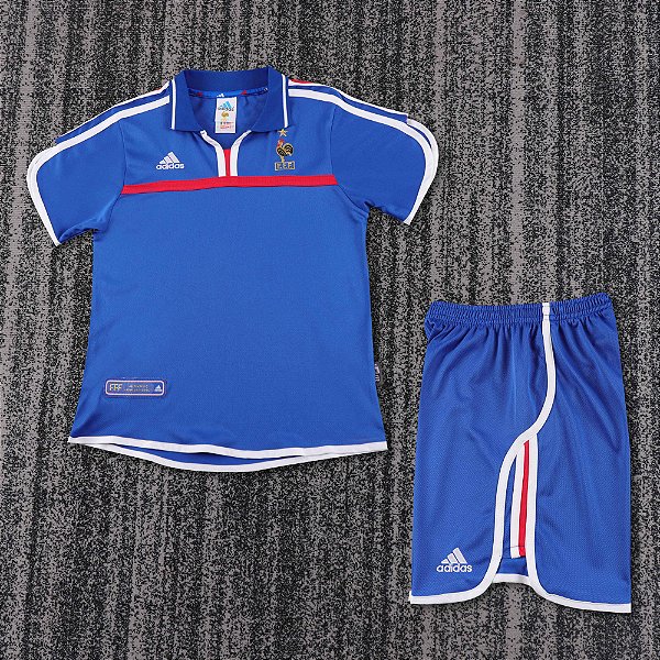 Kit Infantil França 1 Retrô Camisa e Short 2000
