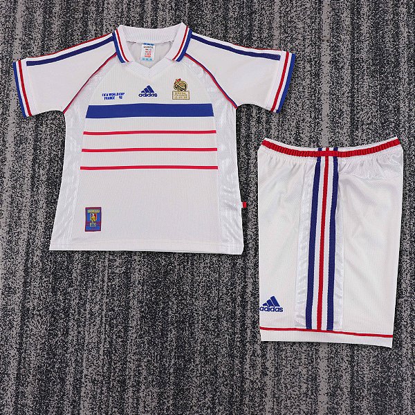 Kit Infantil França 2 Retrô Camisa e Short 1998