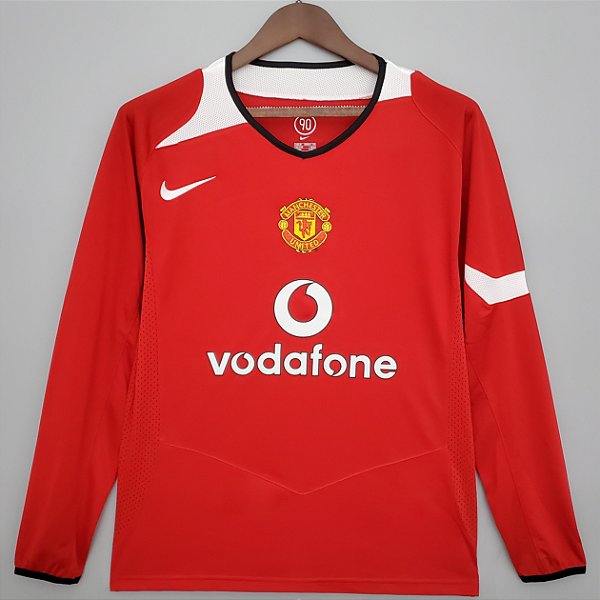 Camisa Manga Comprida Manchester United 1 Retrô 2004 / 2006
