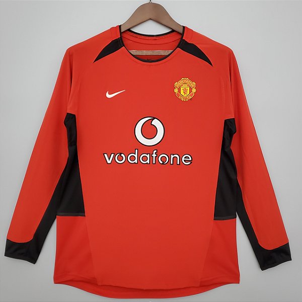 Camisa Manga Comprida Manchester United 1 Retrô 2002 / 2004