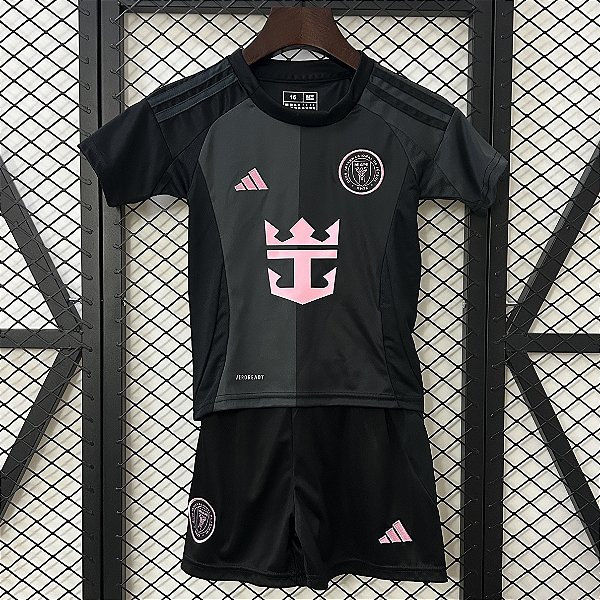 Novo Kit Infantil Inter Miami 2 Preto Camisa e Short  2025 / 2026 - Messi