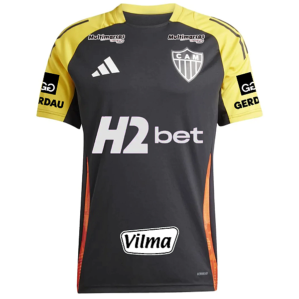Nova Camisa Atlético-MG Treino Preta Com Todos Patrocínios Torcedor Masculina 2025 / 2026