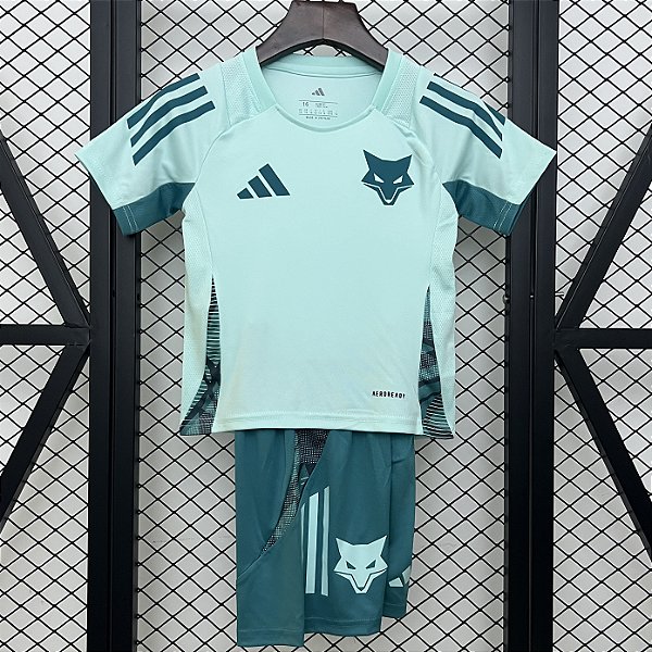 Novo Kit Infantil Cruzeiro Treino Turquesa Camisa e Short  2025 / 2026