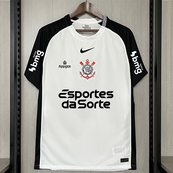 Nova Camisa Corinthians 1 Com Todos Patrocínios Torcedor Masculina 2025 / 2026
