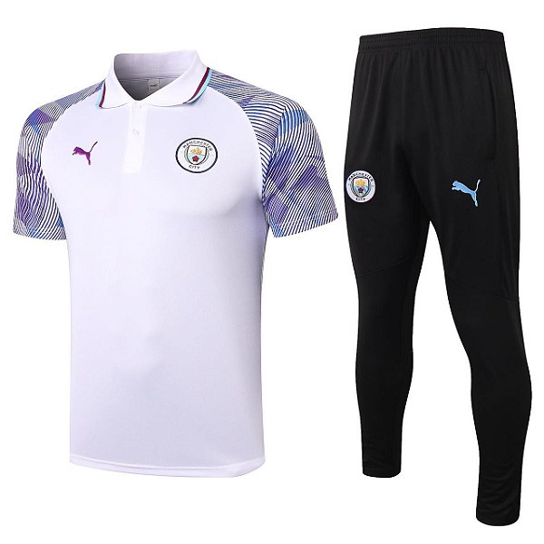 Conjunto Manchester City  Viagem Camisa Polo e Calça 1 2021