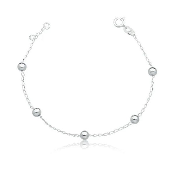 Pulseira de Prata de Bolinhas 5mm