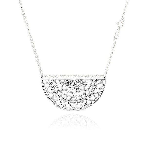 Colar de Prata Meia Mandala Bali
