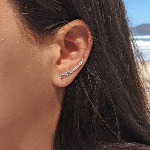 Brinco de Prata Ear Cuff Infinito