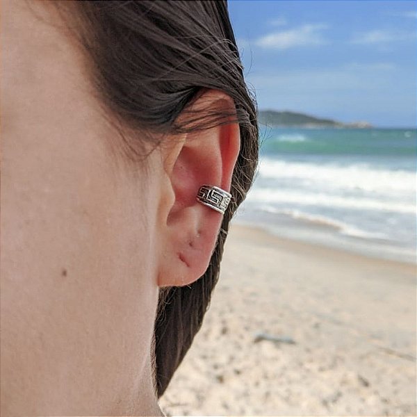 Piercing Fake de Prata Trabalhado Bali