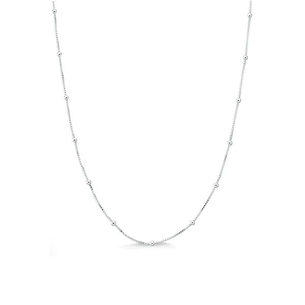 Corrente de Prata Veneziana com Bolinhas 45 cm