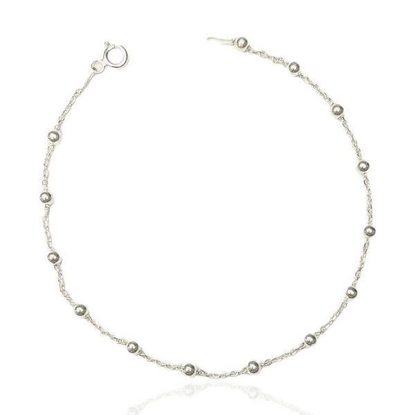 Pulseira de Prata com Bolinhas 3 mm