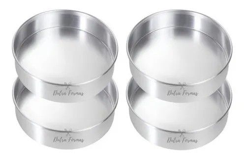 Formas De Bolo Assadeiras 17 x 5 cm Fundo Fixo Kit 4 Peças