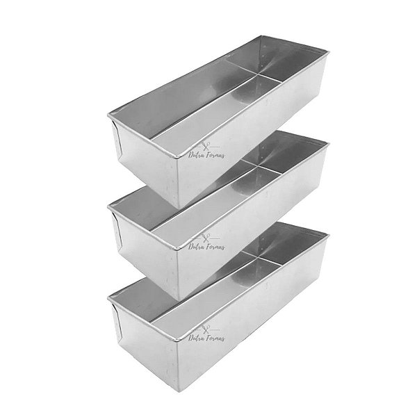 Forma Bolo Fatia Perfeita Slice Cake Retangular 30x13x8 cm Kit 3 Peças