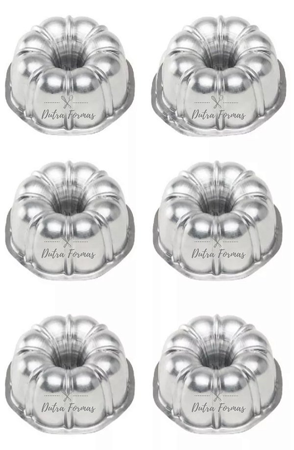 Forma Mini Bolo Vulcão Pudim Decorada Gomada N1 9x4 6 Peças