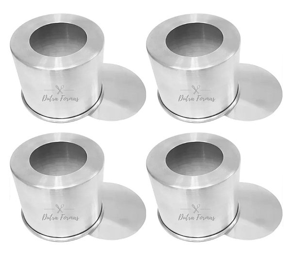 Kit Formas De Bolo 15 x 15 cm Altura Kit 4 Peças Fundo Falso