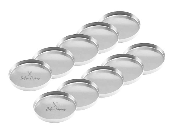 Forma De Pizza Brotinho 20 cm Diâmetro Alumínio Kit 10 Peças