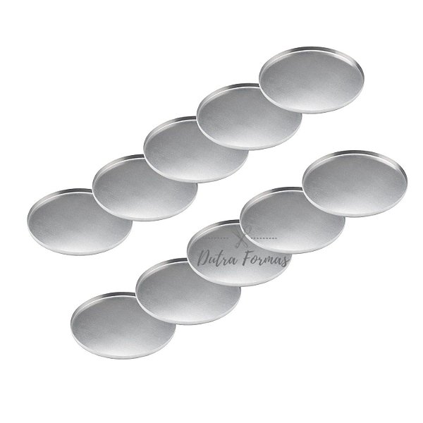 Kit 10 Formas Para Pizza Nº 30 cm Em Alumínio Profissional