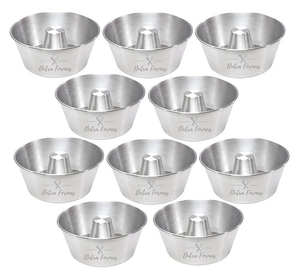 Forma De Pudim Bolo Suíça Com Furo 16 x 8 Redonda Kit 10 Peças