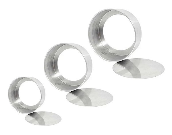 Forma Para Bolo 10cm Altura 3 Peças 10 15 E 20 cm Fundo Falso