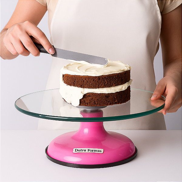 Bailarina Para Bolo Boleira De Vidro Giratória Com Rolamento Duplo Profissional