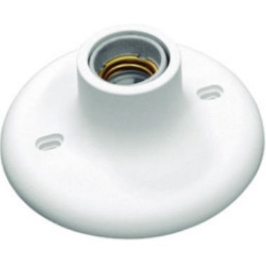 Plafon Porcelana Branco PVC E-27 Bocal Branco - Ilumi