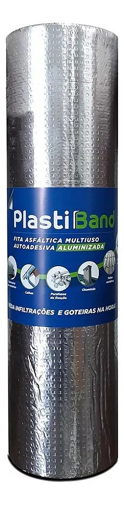 Fita Manta Asfáltica Aluminizada 60CM X 10MTS - Plastiband