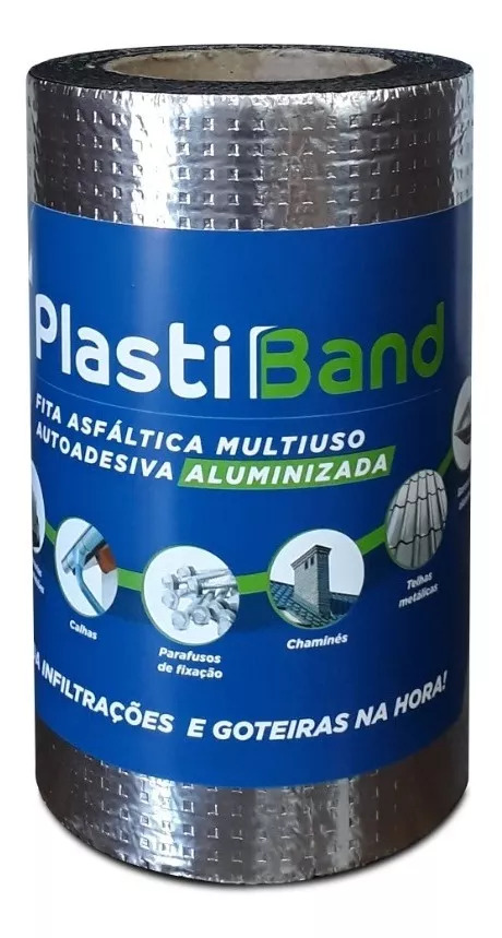Fita Manta Asfáltica Aluminizada 20CM X 10MTS - Plastiband