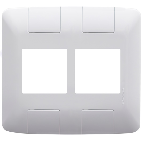 Placa Branca 02 Seções + 02 Seções  Modular 4x4 Linha Aria - Tramontina