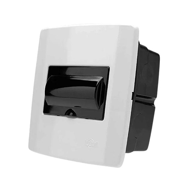 Quadro de Distribuição Embutir em PVC sem Barramento de 4 a 6 Disjuntores Branco - Ilumi