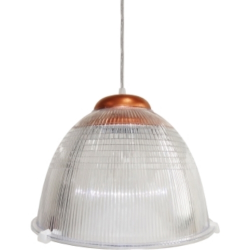 Pendente Prismático Led 12" 20W/Cobre Vintage Transparente - Ventisol