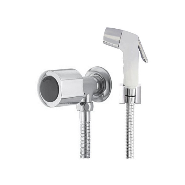 Ducha Higiênica Cromada Pistola Branca C-40 1/4" - Romar