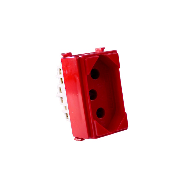 Módulo Tomada Com Tampa Vermelha 20a Bivolt I9 Ilumi 95142