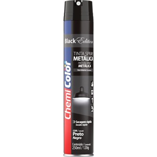Tinta Spray Metálica 400ML Preto - Baston