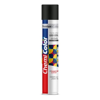 Tinta Spray Uso Geral 400ML Preto Brilhante - Baston