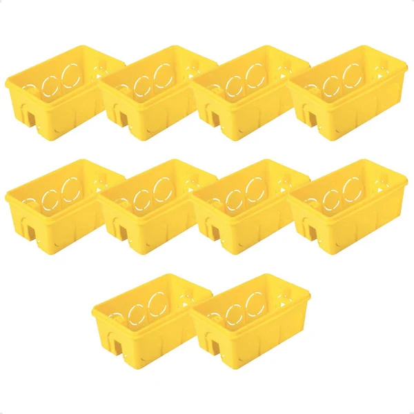 Kit 25 Caixas De Luz Pvc Amarelas 4x2 Empilhável - Tramontina
