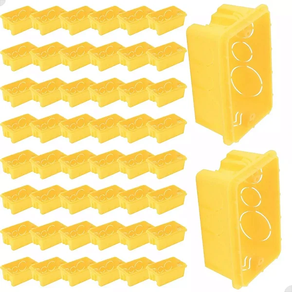 Kit 100 Caixas De Luz Pvc Amarelas 4x2 Empilhável - Tramontina