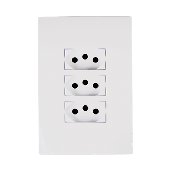 Conjunto Embutir Modular 4x2 Slp Tomada 3 Tripla I9 2p+T 20a Ilumi Kit 10