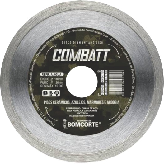 Disco Diamantado Ceramic 4.3/8 Liso Bomcorte Kit com 5
