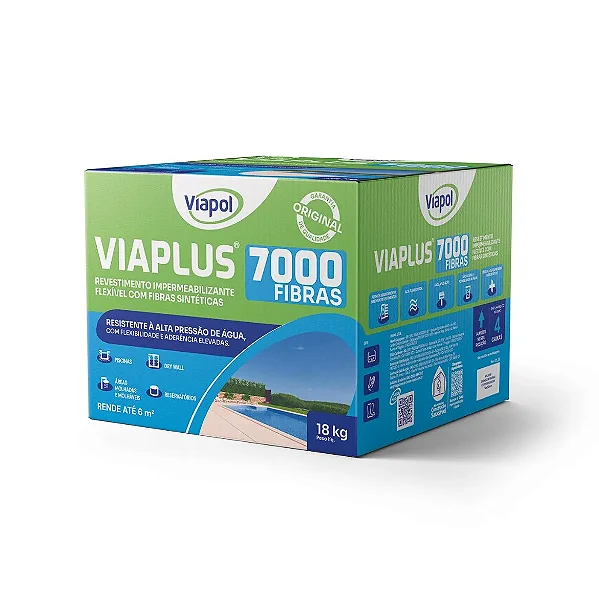 Argamassa Polimérica Impermeabilizante Viapol Viaplus 7000 Fibras 18kg Cinza