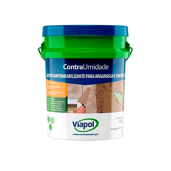 Impermeabilizante Contra Umidade Viapol Balde 18 Litros Aditivo para Argamassa e Concreto