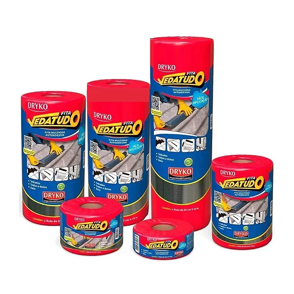 Fita Veda Tudo Tapa Goteira Autoadesiva 10m Dryko (Várias Larguras) de 5cm a 90cm